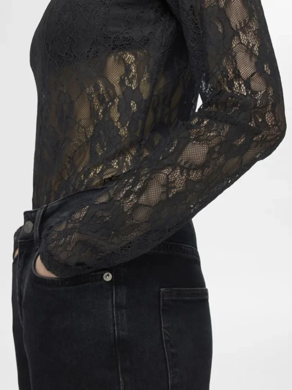 Toppe Og Bluser>SELECTED BLONDE BODYSTOCKING Black