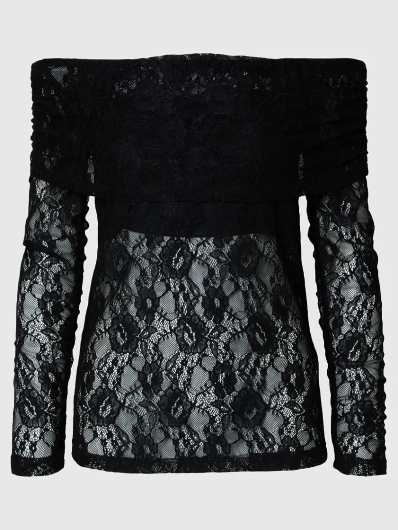 blonde_offshoulder_top_5.webp Toppe Og Bluser>SELECTED BLONDE OFF-SHOULDER TOP Black