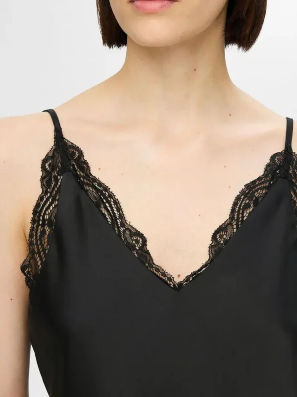 Toppe Og Bluser>SELECTED BLONDE STROPTOP Black