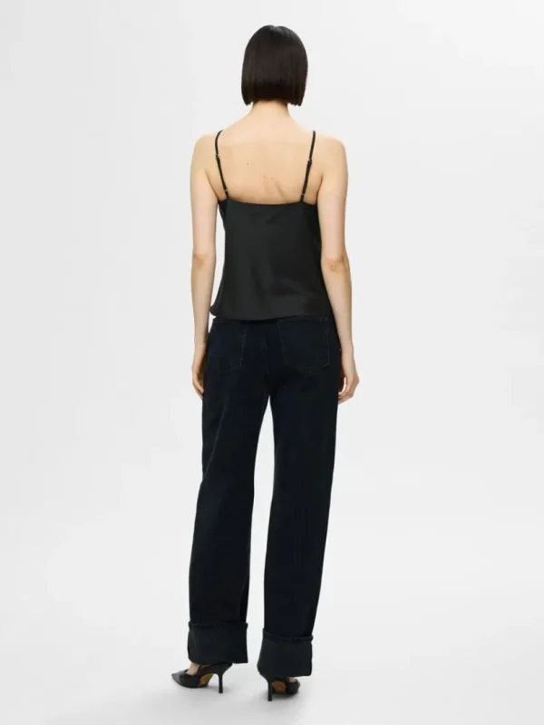Toppe Og Bluser>SELECTED BLONDE STROPTOP Black