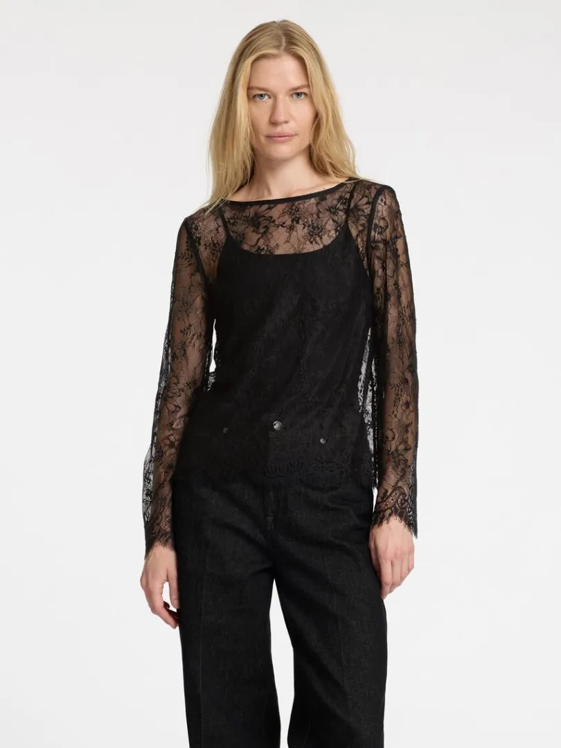blonde_top_med_lange_rmer_0.webp Toppe Og Bluser>SELECTED BLONDE TOP MED LANGE ÆRMER Black