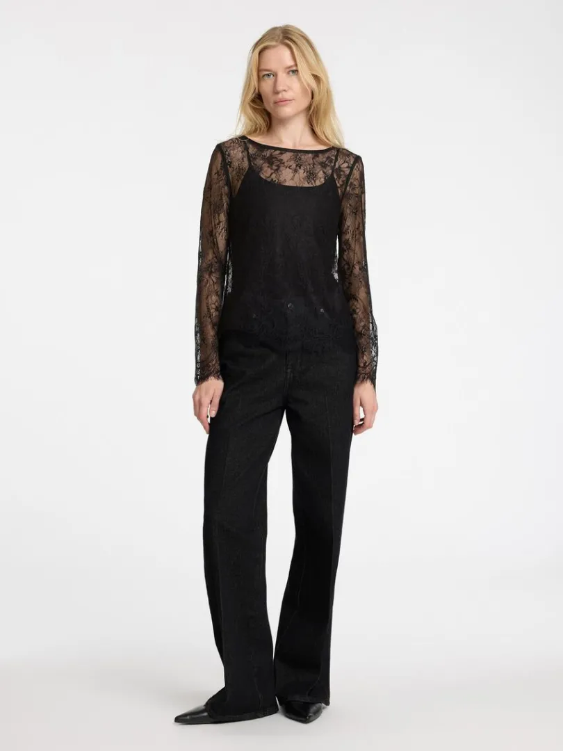 blonde_top_med_lange_rmer_1.webp Toppe Og Bluser>SELECTED BLONDE TOP MED LANGE ÆRMER Black