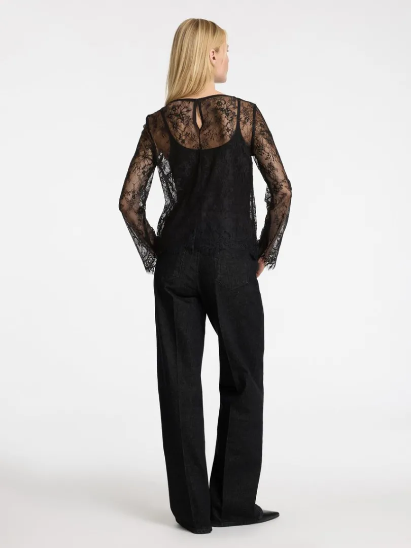 blonde_top_med_lange_rmer_4.webp Toppe Og Bluser>SELECTED BLONDE TOP MED LANGE ÆRMER Black
