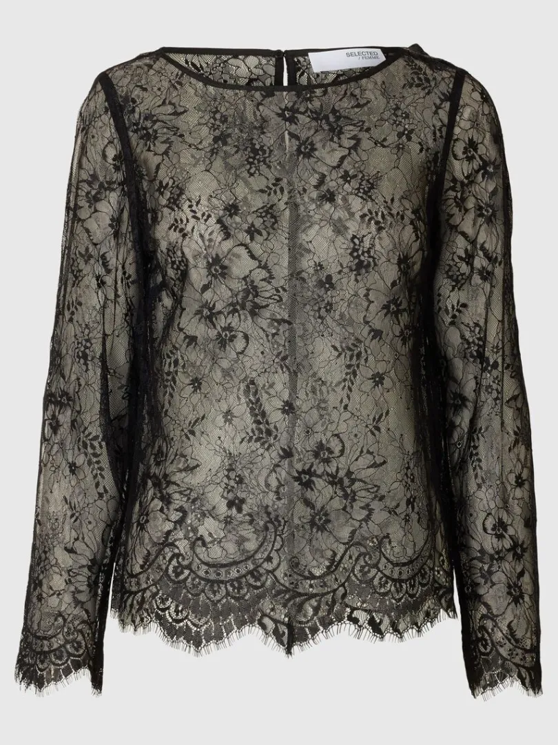 blonde_top_med_lange_rmer_5.webp Toppe Og Bluser>SELECTED BLONDE TOP MED LANGE ÆRMER Black
