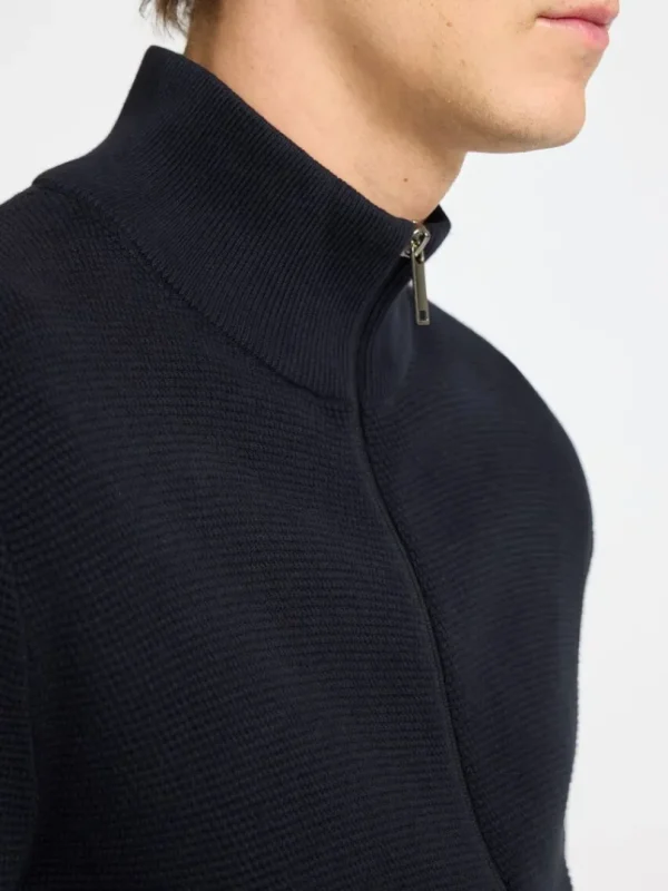 Overtøj | Strik>SELECTED 100% BOMULD CARDIGAN MED LYNLÅS Blue