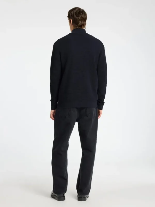 Overtøj | Strik>SELECTED 100% BOMULD CARDIGAN MED LYNLÅS Blue
