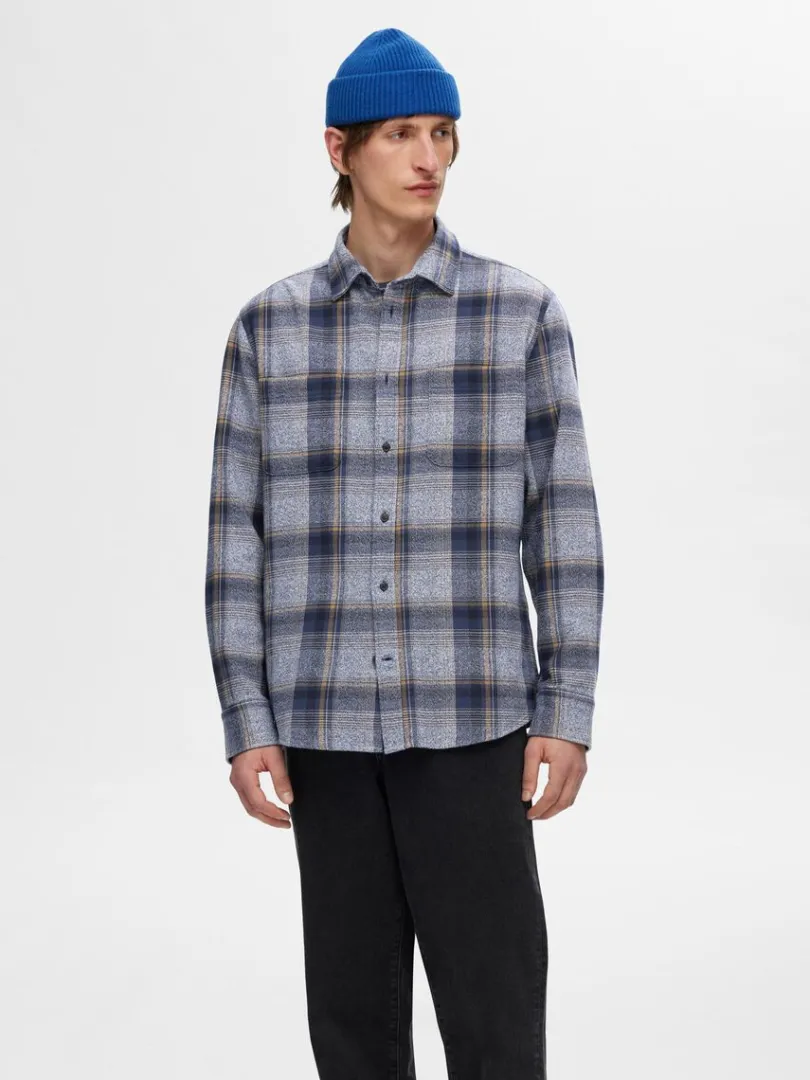 bomuld_flannelskjorte_0-2.webp Skjorter>SELECTED 100% BOMULD FLANNEL-SKJORTE Blue