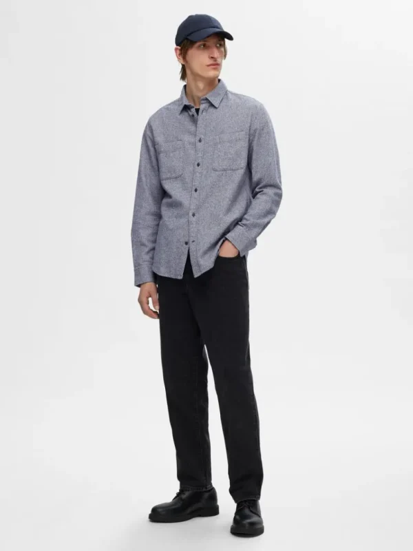Skjorter>SELECTED 100% BOMULD FLANNEL-SKJORTE Blue