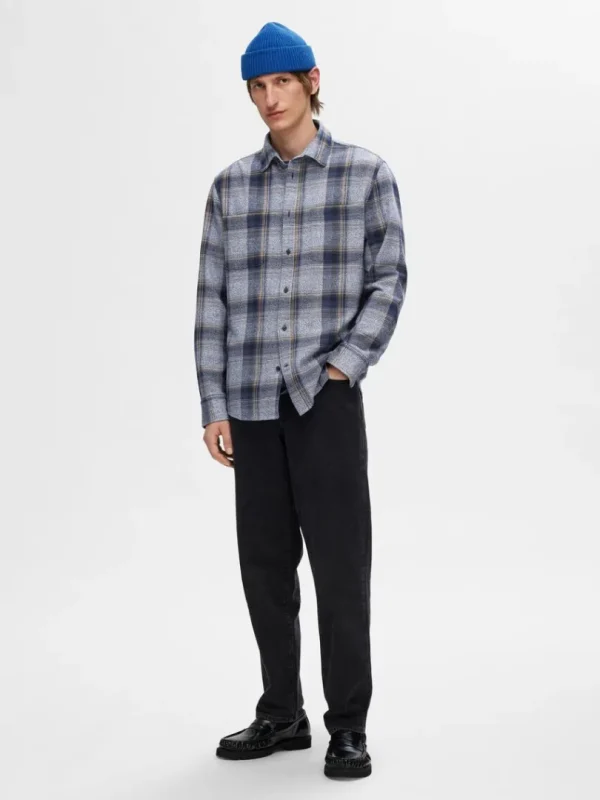 Skjorter>SELECTED 100% BOMULD FLANNEL-SKJORTE Blue