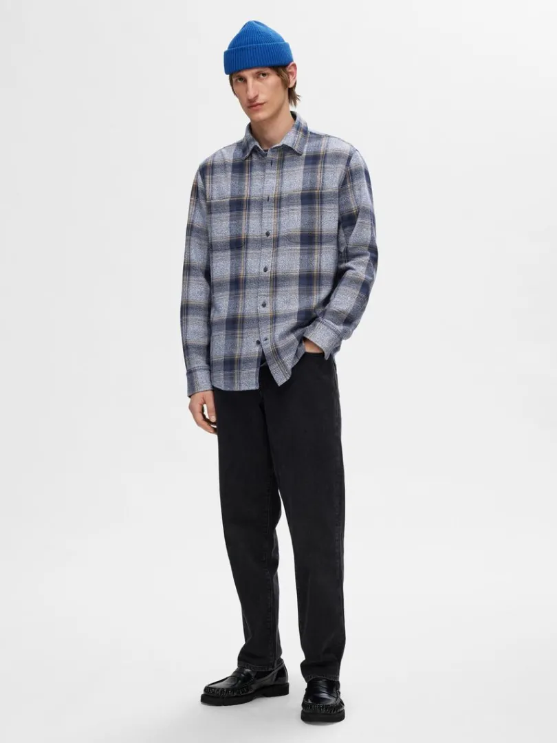bomuld_flannelskjorte_2-2.webp Skjorter>SELECTED 100% BOMULD FLANNEL-SKJORTE Blue