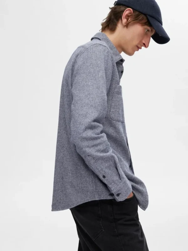 Skjorter>SELECTED 100% BOMULD FLANNEL-SKJORTE Blue