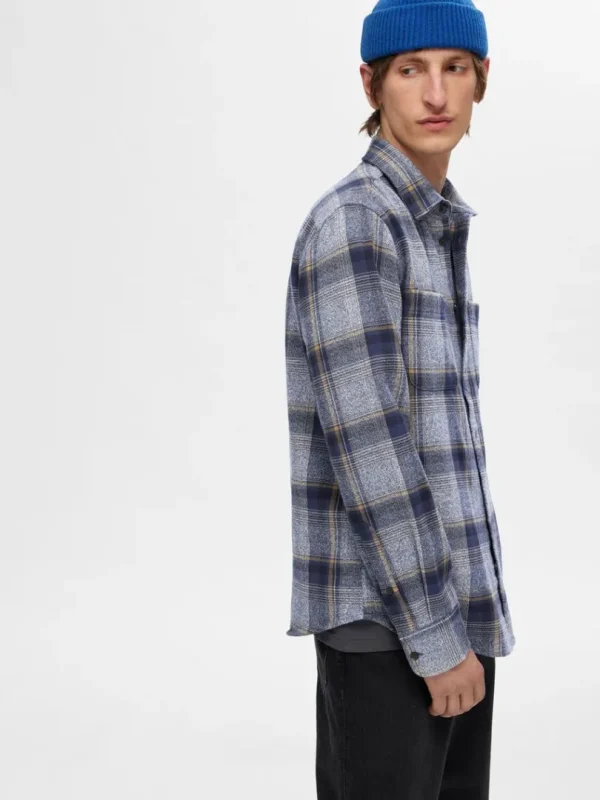 Skjorter>SELECTED 100% BOMULD FLANNEL-SKJORTE Blue