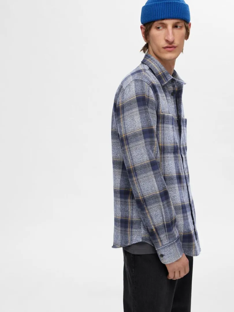 bomuld_flannelskjorte_3-2.webp Skjorter>SELECTED 100% BOMULD FLANNEL-SKJORTE Blue