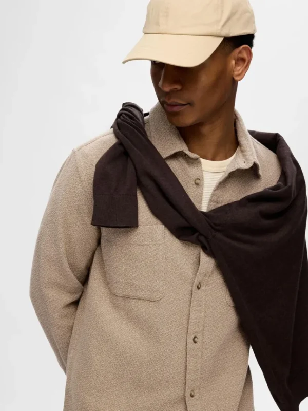 Skjorter>SELECTED 100% BOMULD FLANNEL-SKJORTE Beige