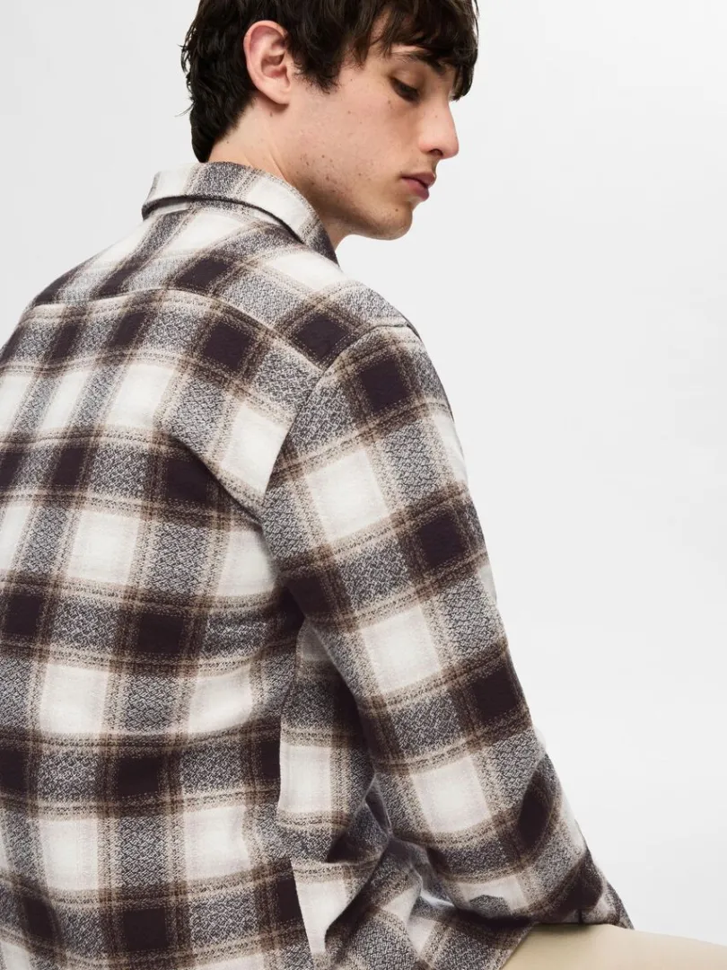 bomuld_flannelskjorte_3.webp Skjorter>SELECTED 100% BOMULD FLANNEL-SKJORTE Brown