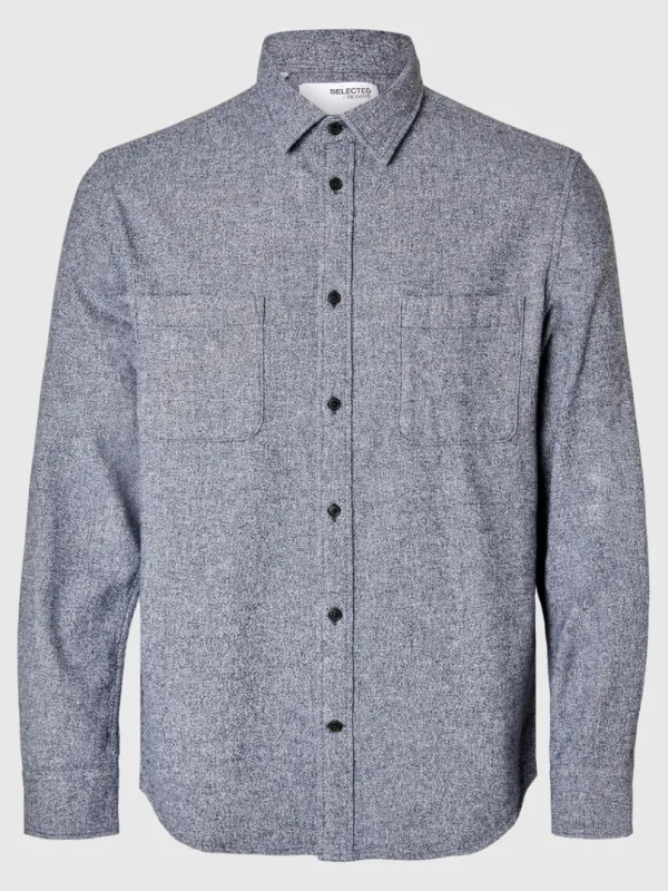 Skjorter>SELECTED 100% BOMULD FLANNEL-SKJORTE Blue