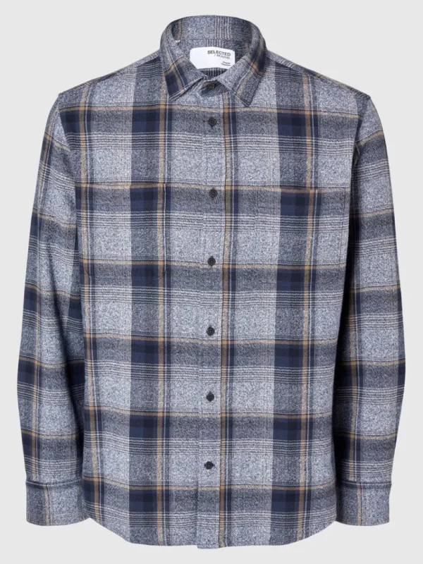 Skjorter>SELECTED 100% BOMULD FLANNEL-SKJORTE Blue