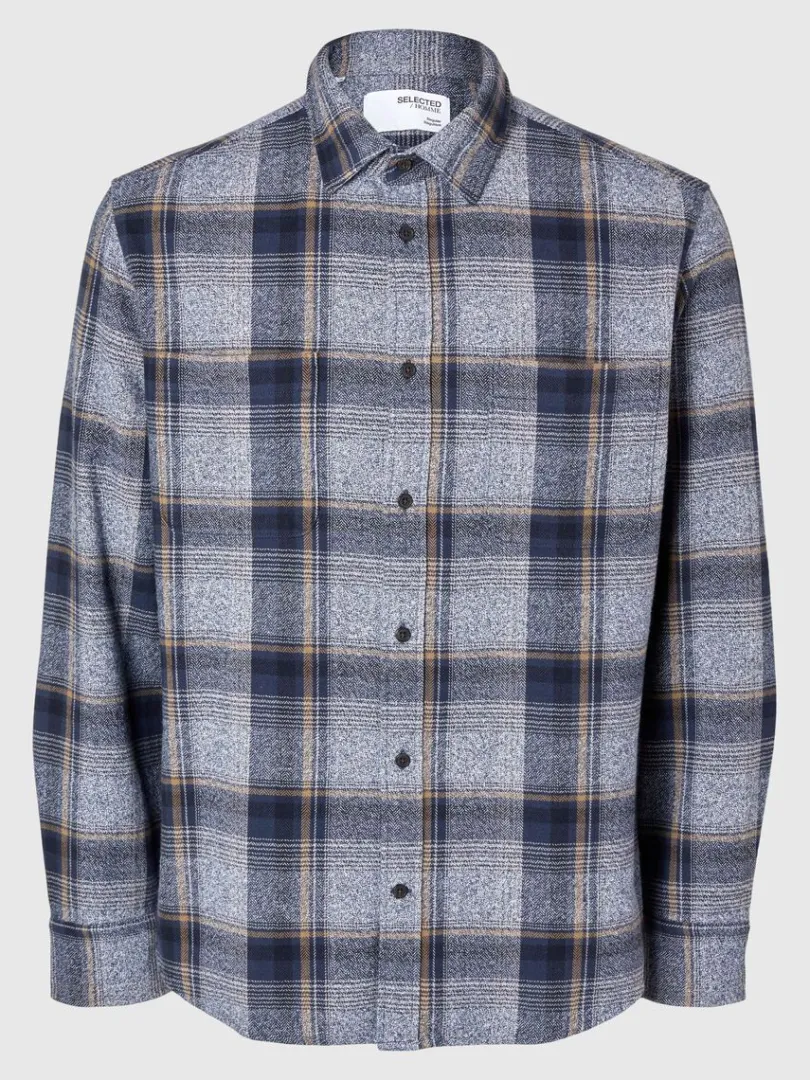 bomuld_flannelskjorte_4-2.webp Skjorter>SELECTED 100% BOMULD FLANNEL-SKJORTE Blue