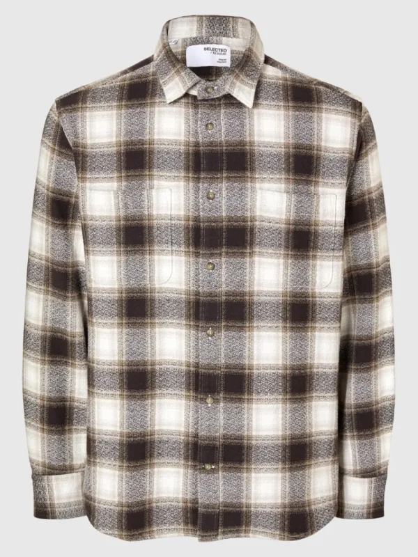 Skjorter>SELECTED 100% BOMULD FLANNEL-SKJORTE Brown