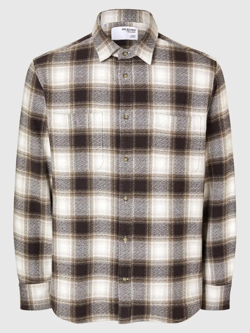 bomuld_flannelskjorte_4.webp Skjorter>SELECTED 100% BOMULD FLANNEL-SKJORTE Brown