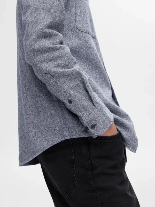 Skjorter>SELECTED 100% BOMULD FLANNEL-SKJORTE Blue