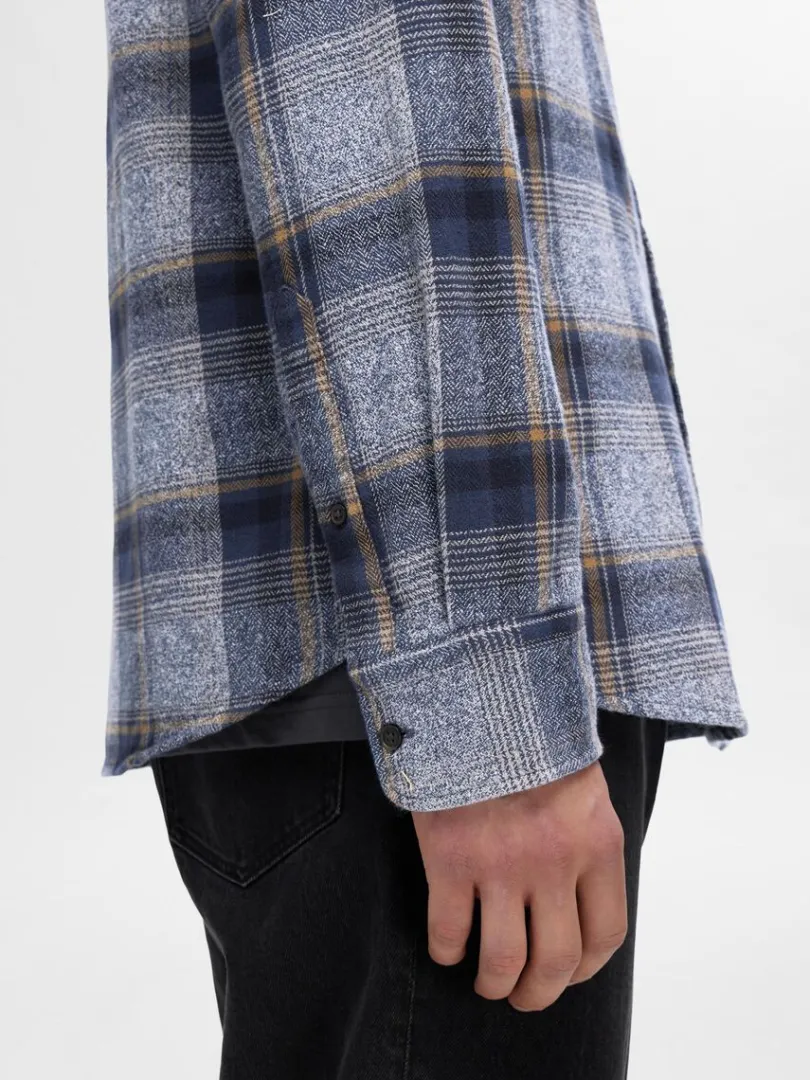 bomuld_flannelskjorte_5-2.webp Skjorter>SELECTED 100% BOMULD FLANNEL-SKJORTE Blue