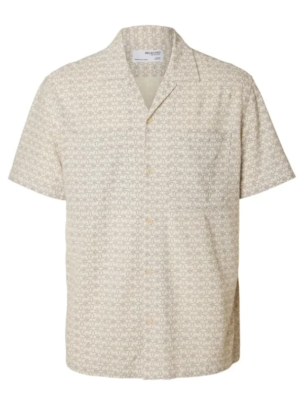 Skjorter>SELECTED BOMULD KORTÆRMET SKJORTE Beige