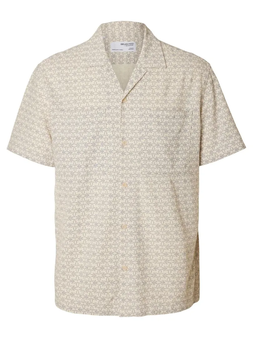 bomuld_kortrmet_skjorte_4.webp Skjorter>SELECTED BOMULD KORTÆRMET SKJORTE Beige