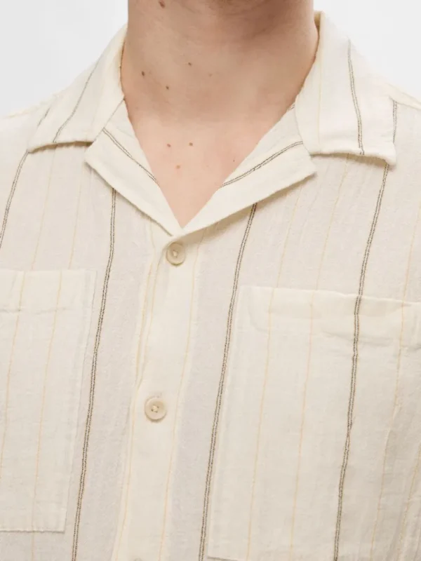 Skjorter>SELECTED BOMULD KORTÆRMET SKJORTE Beige