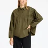 Skjorter>SELECTED 100% BOMULD LANGÆRMET BLUSE Green
