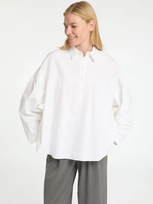 Skjorter>SELECTED 100% BOMULD LANGÆRMET BLUSE White