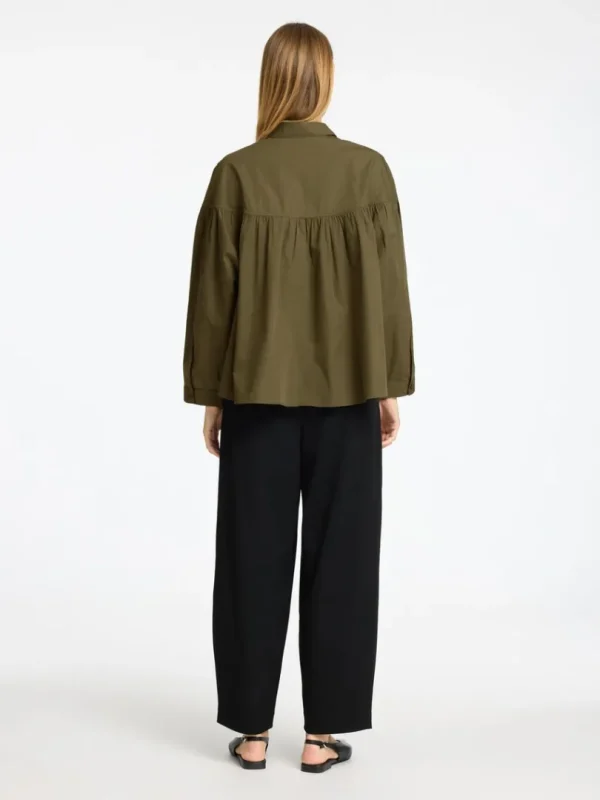 Skjorter>SELECTED 100% BOMULD LANGÆRMET BLUSE Green