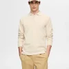 Poloer>SELECTED 100% BOMULD LANGÆRMET POLO Beige