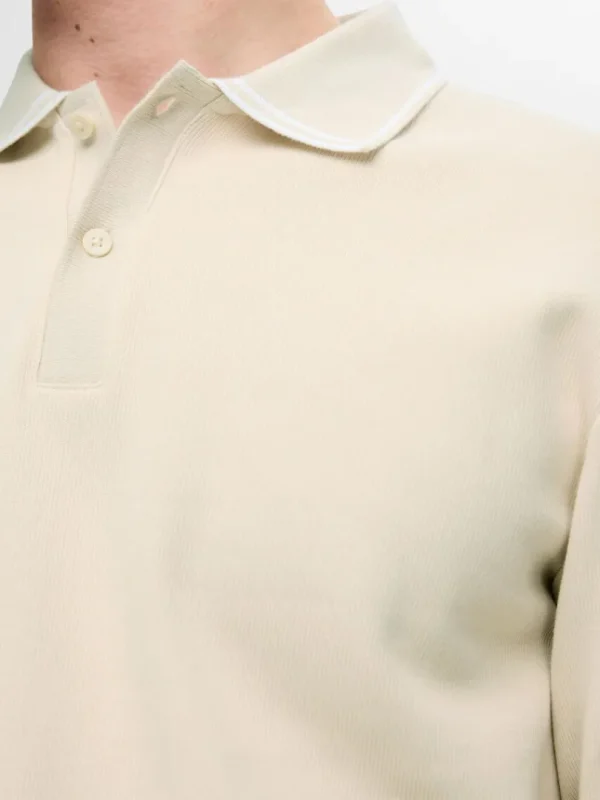 Poloer>SELECTED 100% BOMULD LANGÆRMET POLO Beige