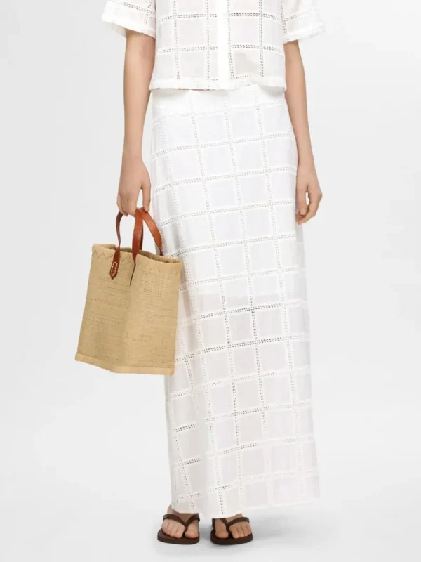 Nederdele>SELECTED BOMULD MAXINEDERDEL White