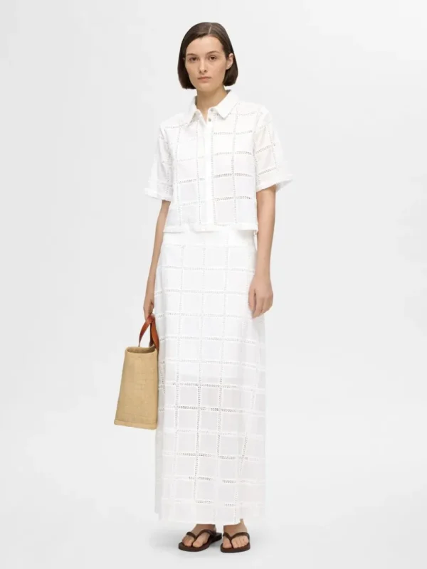Nederdele>SELECTED BOMULD MAXINEDERDEL White