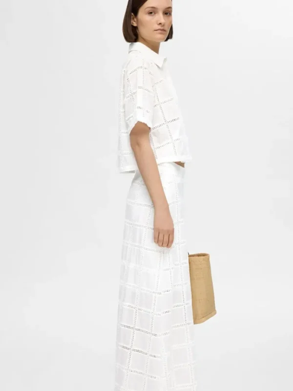 Nederdele>SELECTED BOMULD MAXINEDERDEL White