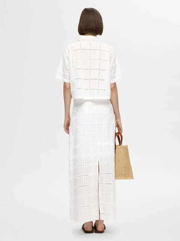 Nederdele>SELECTED BOMULD MAXINEDERDEL White
