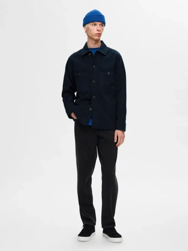 Overtøj | Skjorter>SELECTED 100% BOMULD OVERSHIRT Blue