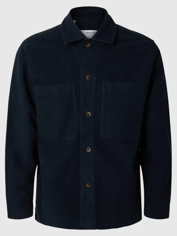 Overtøj | Skjorter>SELECTED 100% BOMULD OVERSHIRT Blue