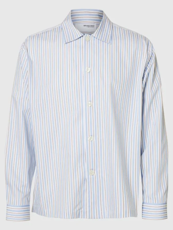 Overtøj | Skjorter>SELECTED 100% BOMULD OVERSHIRT Blue