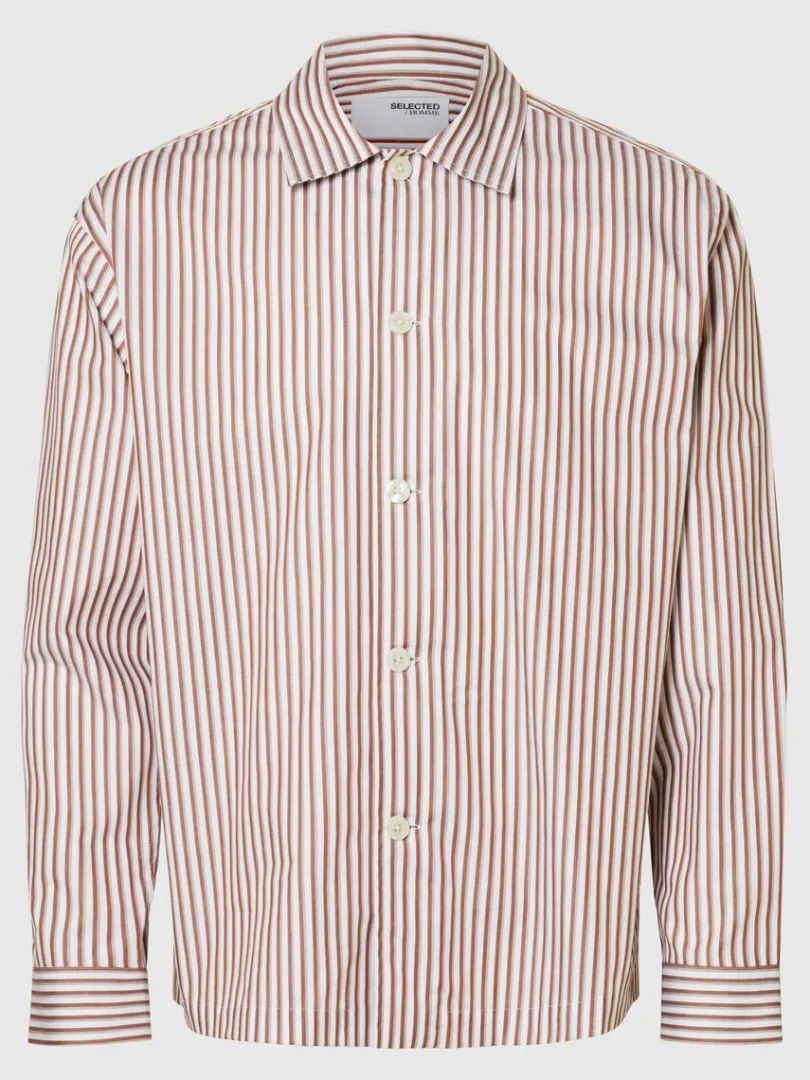 bomuld_overshirt_4.webp Skjorter | Overtøj>SELECTED 100% BOMULD OVERSHIRT Brown
