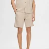 Shorts>SELECTED BOMULD SHORTS Beige