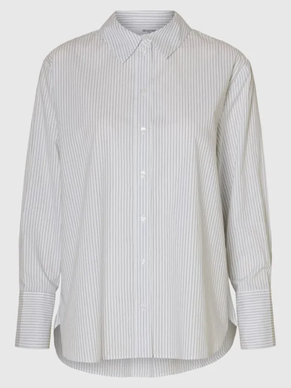 Skjorter>SELECTED 100% BOMULD SKJORTE White