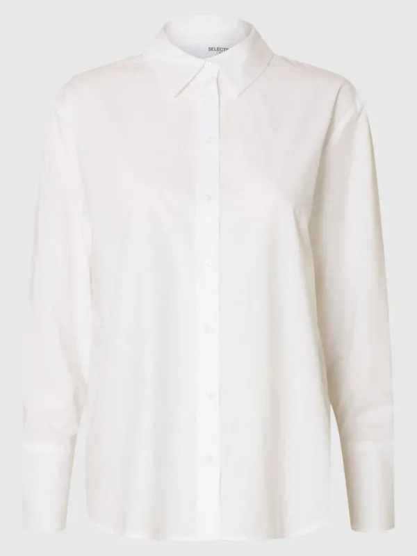 Skjorter>SELECTED 100% BOMULD SKJORTE White
