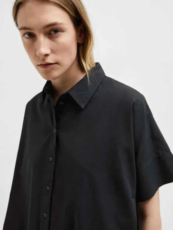 Kjoler>SELECTED BOMULD SKJORTEKJOLE Black