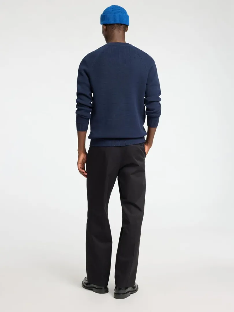 bomuld_sweater_med_rund__5-2.webp Strik>SELECTED 100% BOMULD SWEATER MED RUND HALS Blue