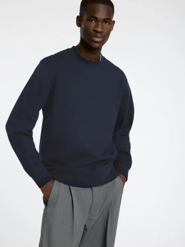 Hættetrøjer & Sweatshirts>SELECTED 100% BOMULD SWEATSHIRT Blue