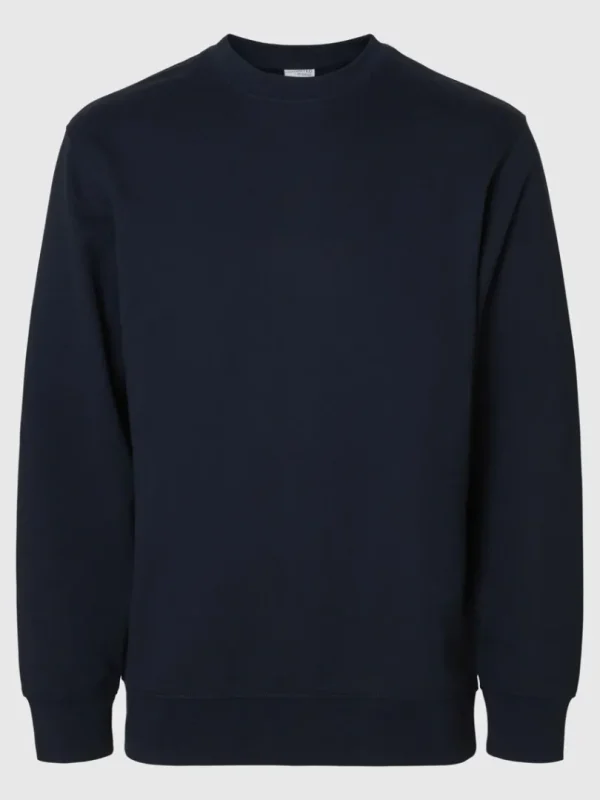 Hættetrøjer & Sweatshirts>SELECTED 100% BOMULD SWEATSHIRT Blue