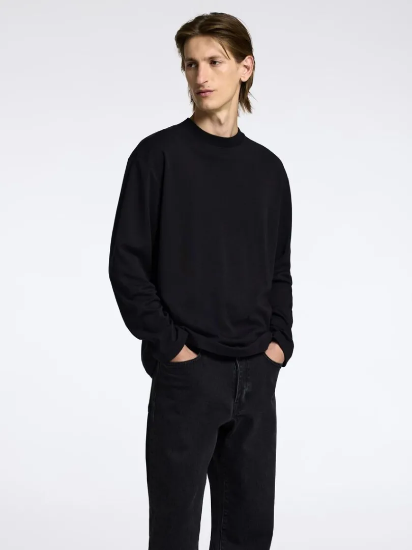bomuld_top_med_lange_rme_0.webp T-shirts>SELECTED 100% BOMULD TOP MED LANGE ÆRMER Black